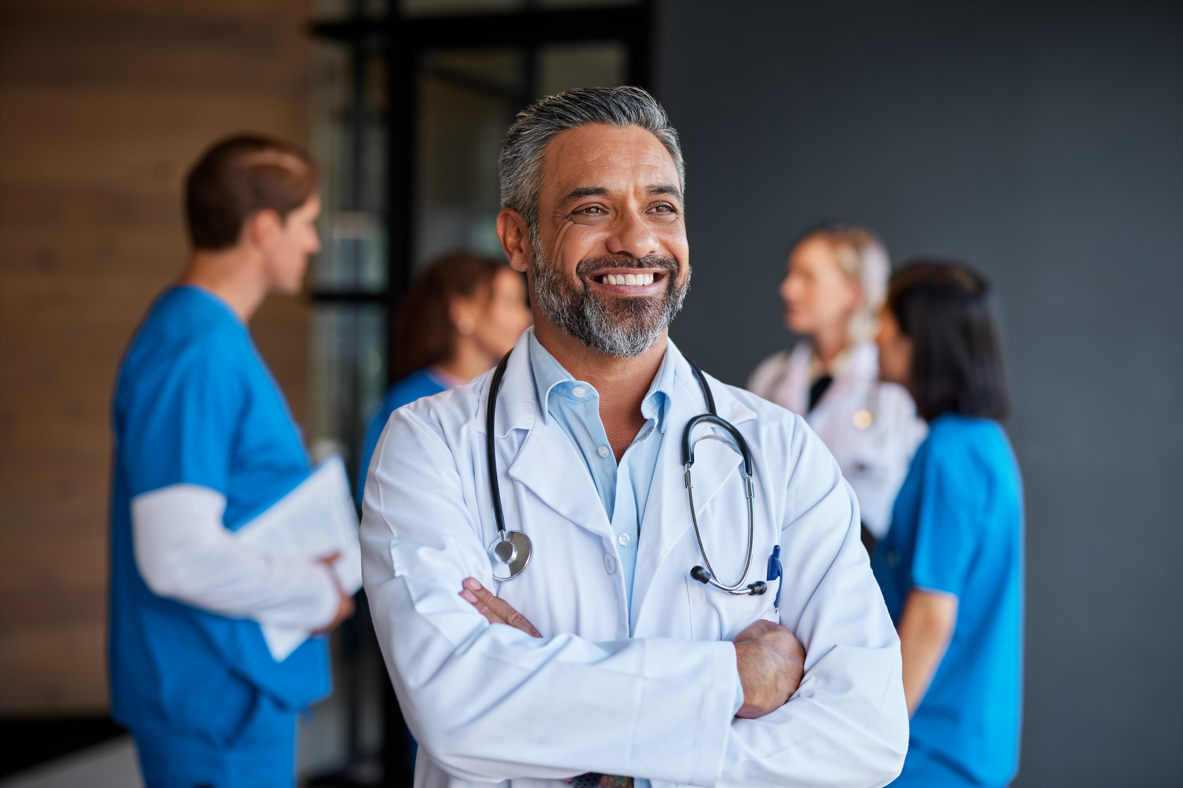 Doctor using AI-powered documentation tool